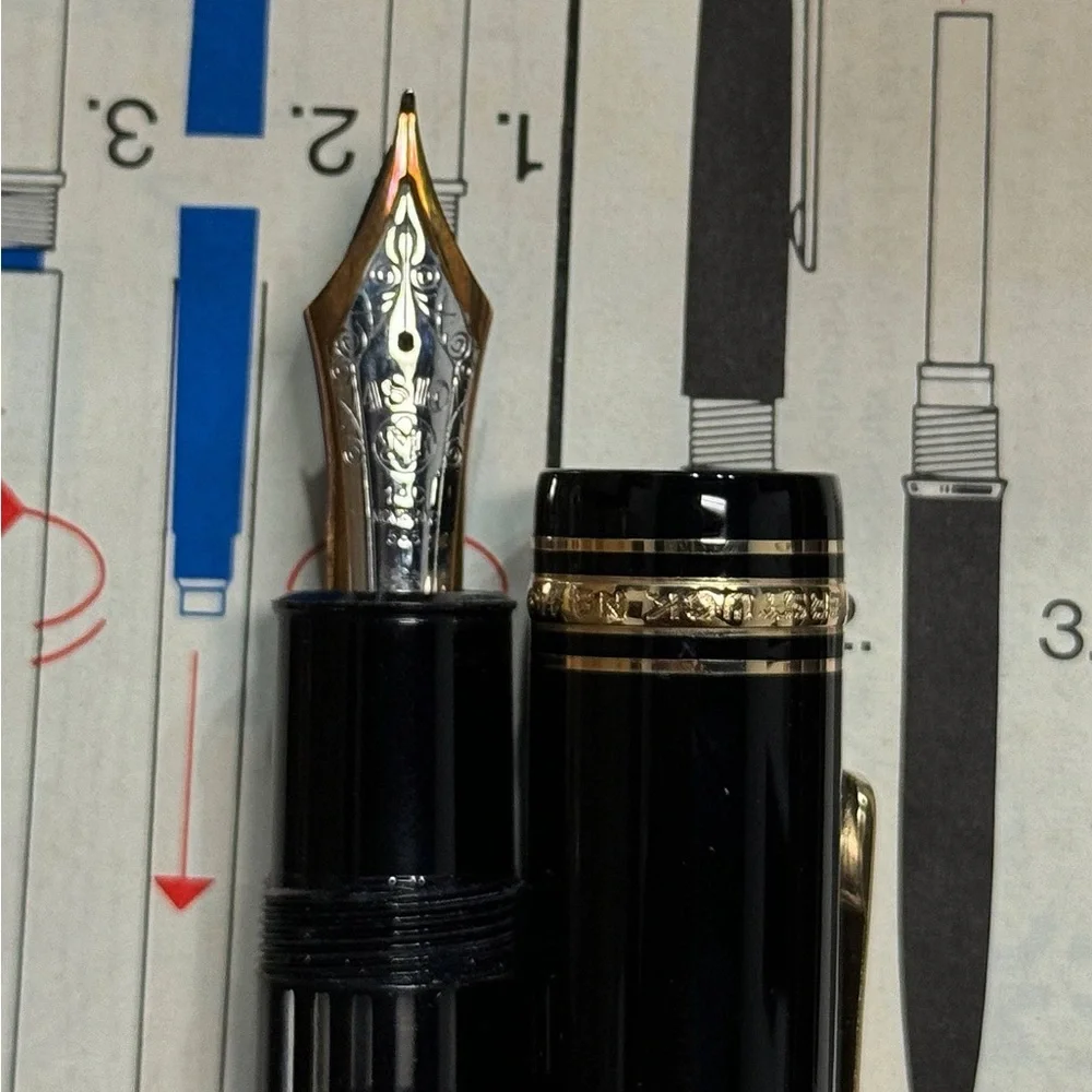 1980 Montblanc Meisterstuck 149 Fountain Pen Black Vintage, 14C 585,4810 Box - Picture 11 of 13
